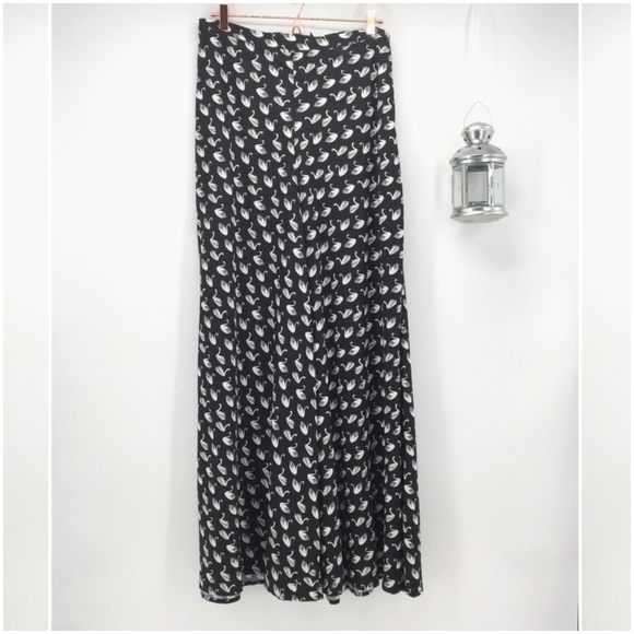 eshakti Pants - eShakti Swan Print High Rise Palazzo Pants